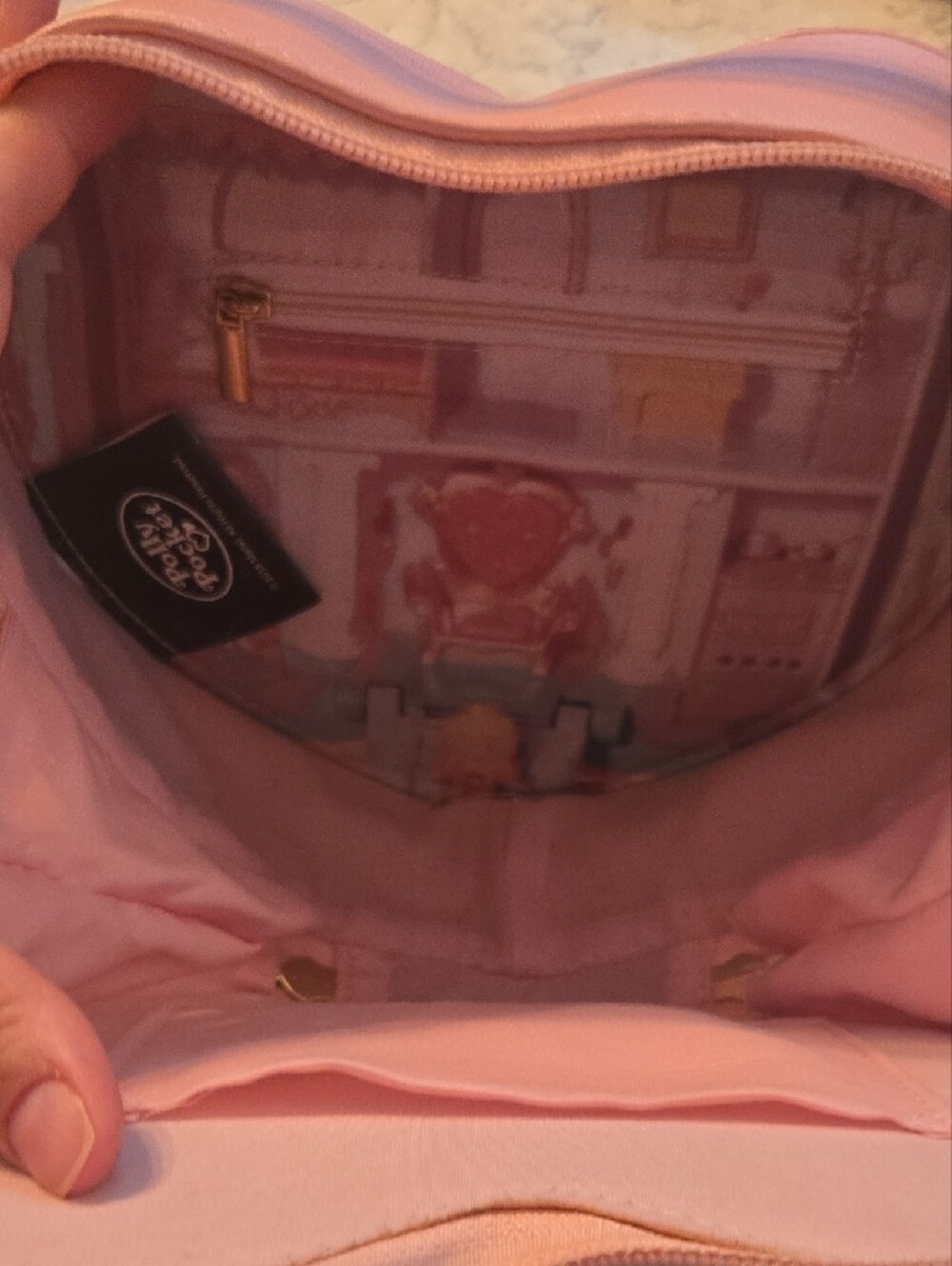 Hot Topic Polly Pocket Heart Purse & Wallet Matching Set Quilted Crossbody AS IS - Picture 12 of 16